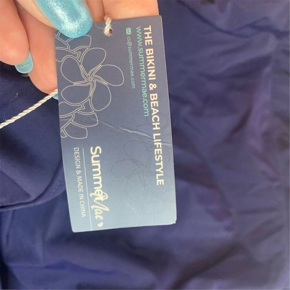 Summer Mae Women's Swimdress 2XL Blue Tummy Control Padded Bra - Picture 7 of 10